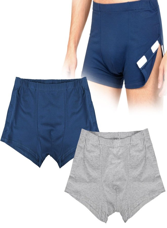 EXCLEN Mens Easy Adaptive Underwear Boxer with Magic Stick Closure, Pack of 2 (S) - Image 1